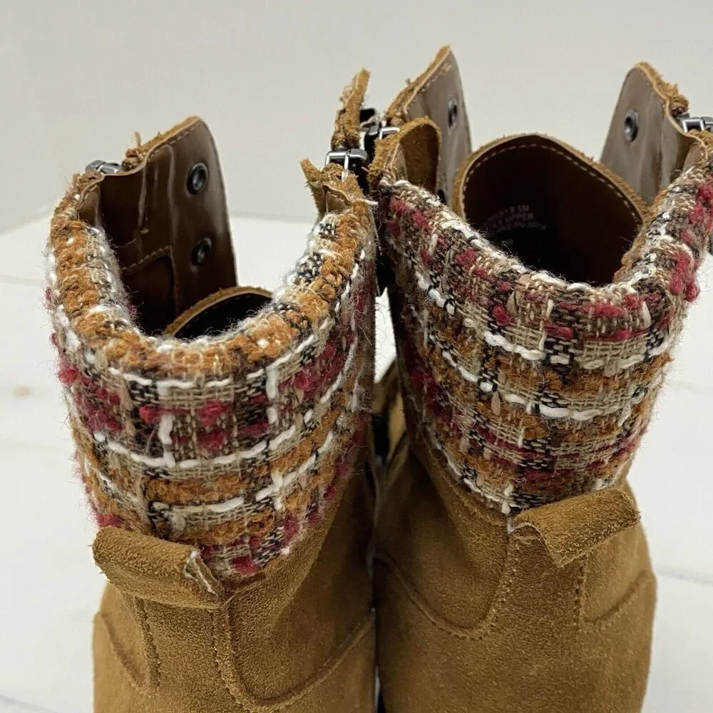Steve Madden Jaydin-F Brown Suede Platform Boots Women's size 9.5M side zipper